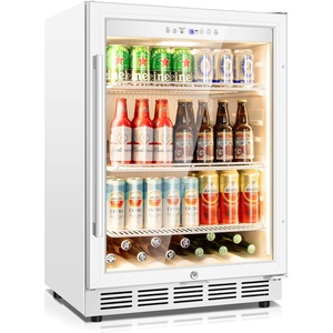 image:imageTylza Wine Fridge 15 30 Bottles Wine Cooler Refrigerator Undercounter or Freestanding Removable Shelves 4065F Wine Cabinet with Double Glass Door Wine Cooler for Home Kitchen Bar24 Beverage Cooler WhiteGlass Door