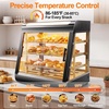 image:imageTylza 26 Commercial Food Warmer Display Case 3Tier Electric Countertop Pizza Warmer wLED Lighting Adjustable Removable Shelves Glass Door 1200W for Restaurant Buffet Pretzel WarmerBlack