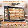 image:imageTylza 26 Commercial Food Warmer Display Case 3Tier Electric Countertop Pizza Warmer wLED Lighting Adjustable Removable Shelves Glass Door 1200W for Restaurant Buffet Pretzel WarmerBlack