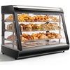 image:imageTylza 26 Commercial Food Warmer Display Case 3Tier Electric Countertop Pizza Warmer wLED Lighting Adjustable Removable Shelves Glass Door 1200W for Restaurant Buffet Pretzel WarmerBlack