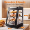 image:imageTylza 26 Commercial Food Warmer Display Case 3Tier Electric Countertop Pizza Warmer wLED Lighting Adjustable Removable Shelves Glass Door 1200W for Restaurant Buffet Pretzel WarmerBlack