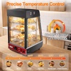 image:imageTylza 26 Commercial Food Warmer Display Case 3Tier Electric Countertop Pizza Warmer wLED Lighting Adjustable Removable Shelves Glass Door 1200W for Restaurant Buffet Pretzel WarmerBlack