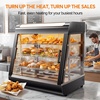 image:imageTylza 26 Commercial Food Warmer Display Case 3Tier Electric Countertop Pizza Warmer wLED Lighting Adjustable Removable Shelves Glass Door 1200W for Restaurant Buffet Pretzel WarmerBlack