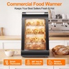 image:imageTylza 26 Commercial Food Warmer Display Case 3Tier Electric Countertop Pizza Warmer wLED Lighting Adjustable Removable Shelves Glass Door 1200W for Restaurant Buffet Pretzel WarmerBlack