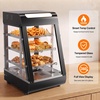 image:imageTylza 26 Commercial Food Warmer Display Case 3Tier Electric Countertop Pizza Warmer wLED Lighting Adjustable Removable Shelves Glass Door 1200W for Restaurant Buffet Pretzel WarmerBlack