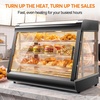 image:imageTylza 26 Commercial Food Warmer Display Case 3Tier Electric Countertop Pizza Warmer wLED Lighting Adjustable Removable Shelves Glass Door 1200W for Restaurant Buffet Pretzel WarmerBlack