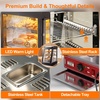 image:imageTylza 26 Commercial Food Warmer Display Case 3Tier Electric Countertop Pizza Warmer wLED Lighting Adjustable Removable Shelves Glass Door 1200W for Restaurant Buffet Pretzel WarmerBlack