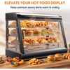 image:imageTylza 26 Commercial Food Warmer Display Case 3Tier Electric Countertop Pizza Warmer wLED Lighting Adjustable Removable Shelves Glass Door 1200W for Restaurant Buffet Pretzel WarmerBlack