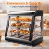 image:imageTylza 26 Commercial Food Warmer Display Case 3Tier Electric Countertop Pizza Warmer wLED Lighting Adjustable Removable Shelves Glass Door 1200W for Restaurant Buffet Pretzel WarmerBlack